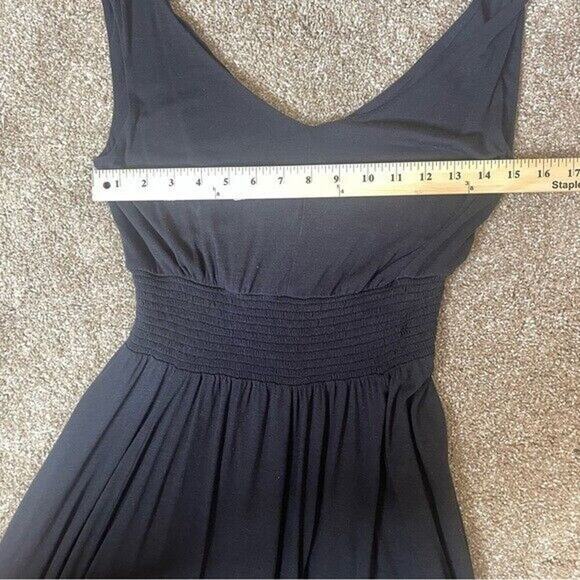 SUNDANCE DRESS - Black Rayon/Poly Knit Hanky Hem Elastic Waist, Midi Maxi SZ SM - Picture 8 of 10